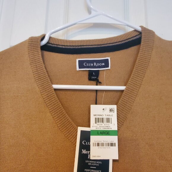 NTW Men's Club Room V Neck Sweater - Size Large - Picture 3 of 4